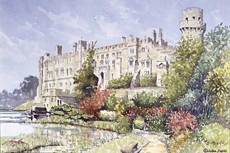 Warwick Castle - a watercolour by John Davis (c)